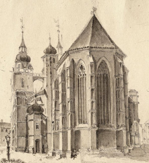 Zeichnung der Stadtkirche Bayreuth